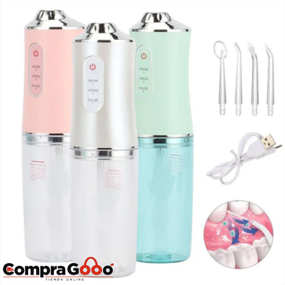 Irrigador Bucal Eléctrico Portátil Con 4 Boquillas, Carga Usb.