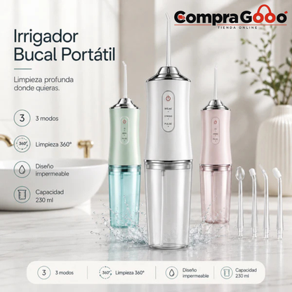 Irrigador Bucal Eléctrico Portátil Con 4 Boquillas, Carga Usb.